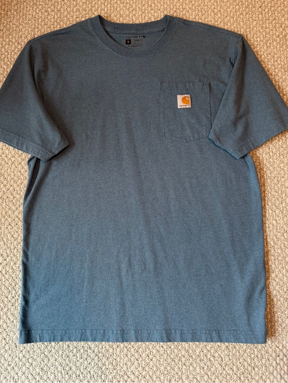 Carhartt Loose Fit Short Sleeve Pocket Crewneck T-shirt in Slate Blue Men’s Sz M
